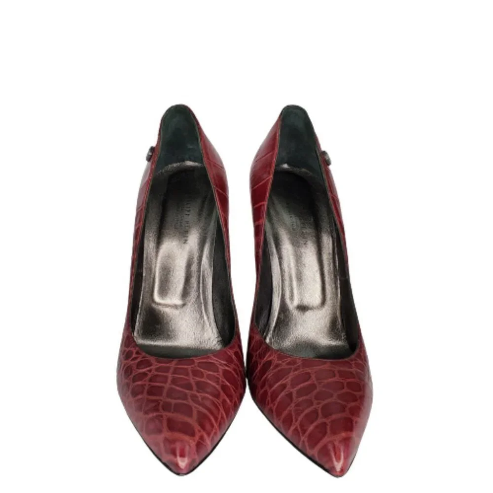 Philipp Plein Embossed Studded Leather Stiletto Pumps Heels - Picture 2 of 6